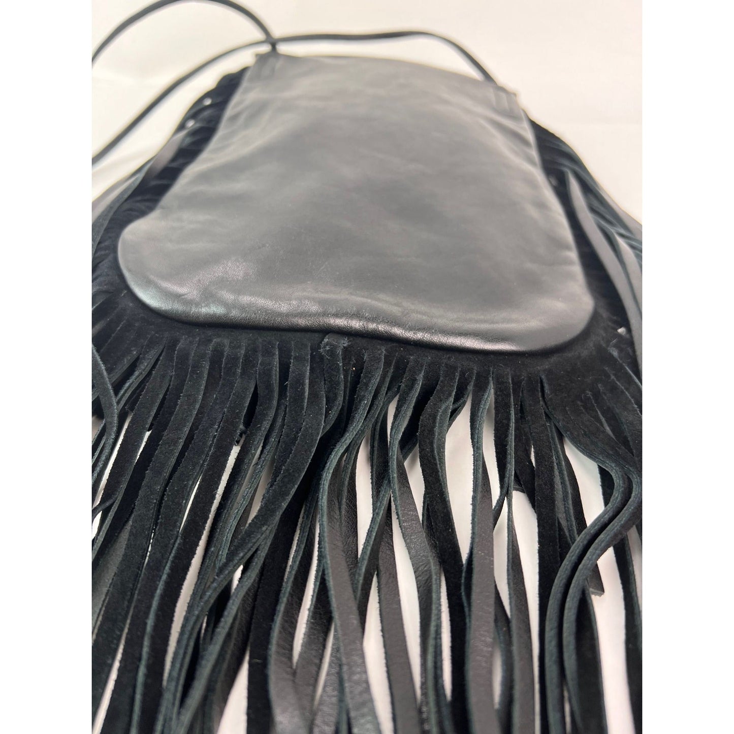 Saint Laurent Lambskin Anita Tassel Black Crossbody Bag