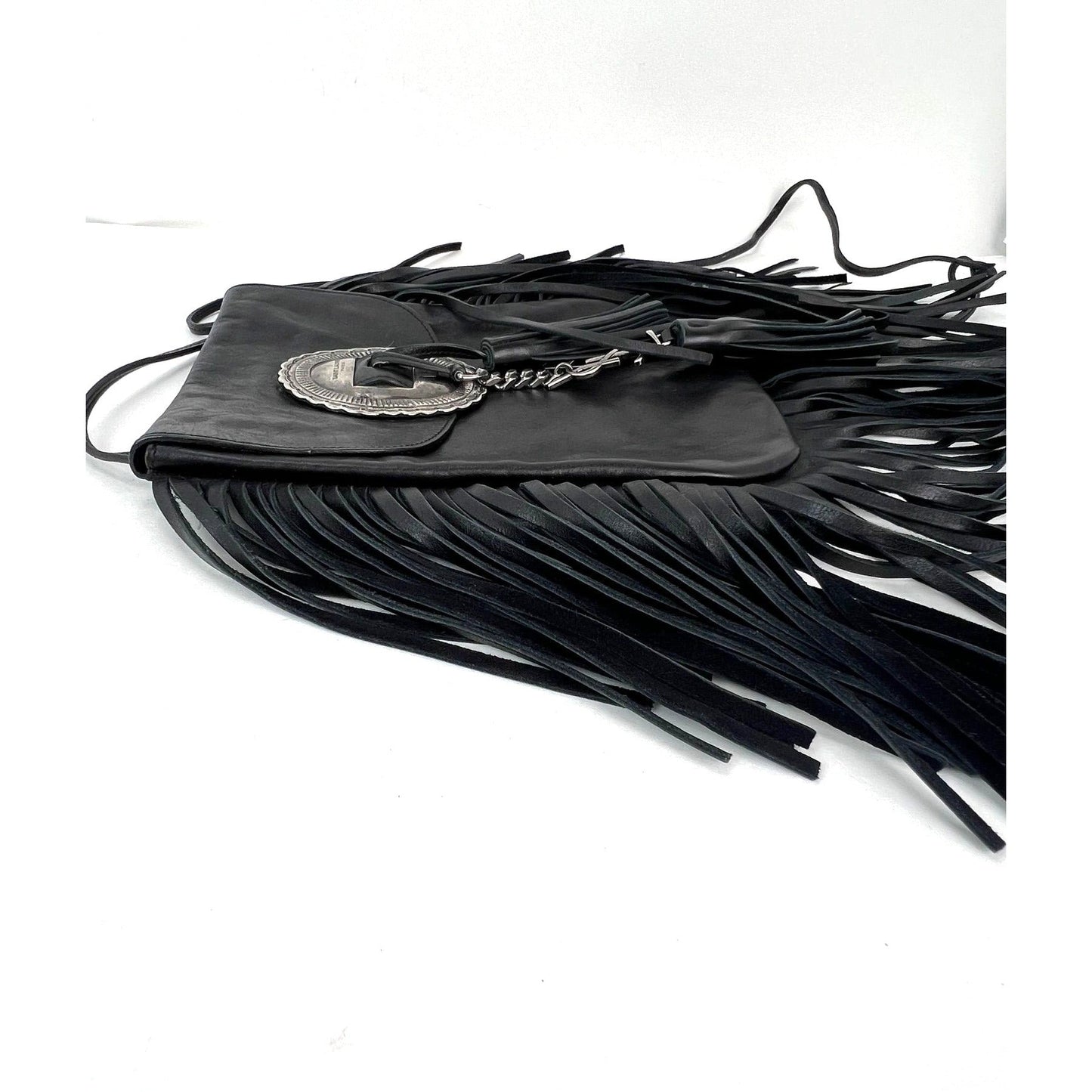 Saint Laurent Lambskin Anita Tassel Black Crossbody Bag