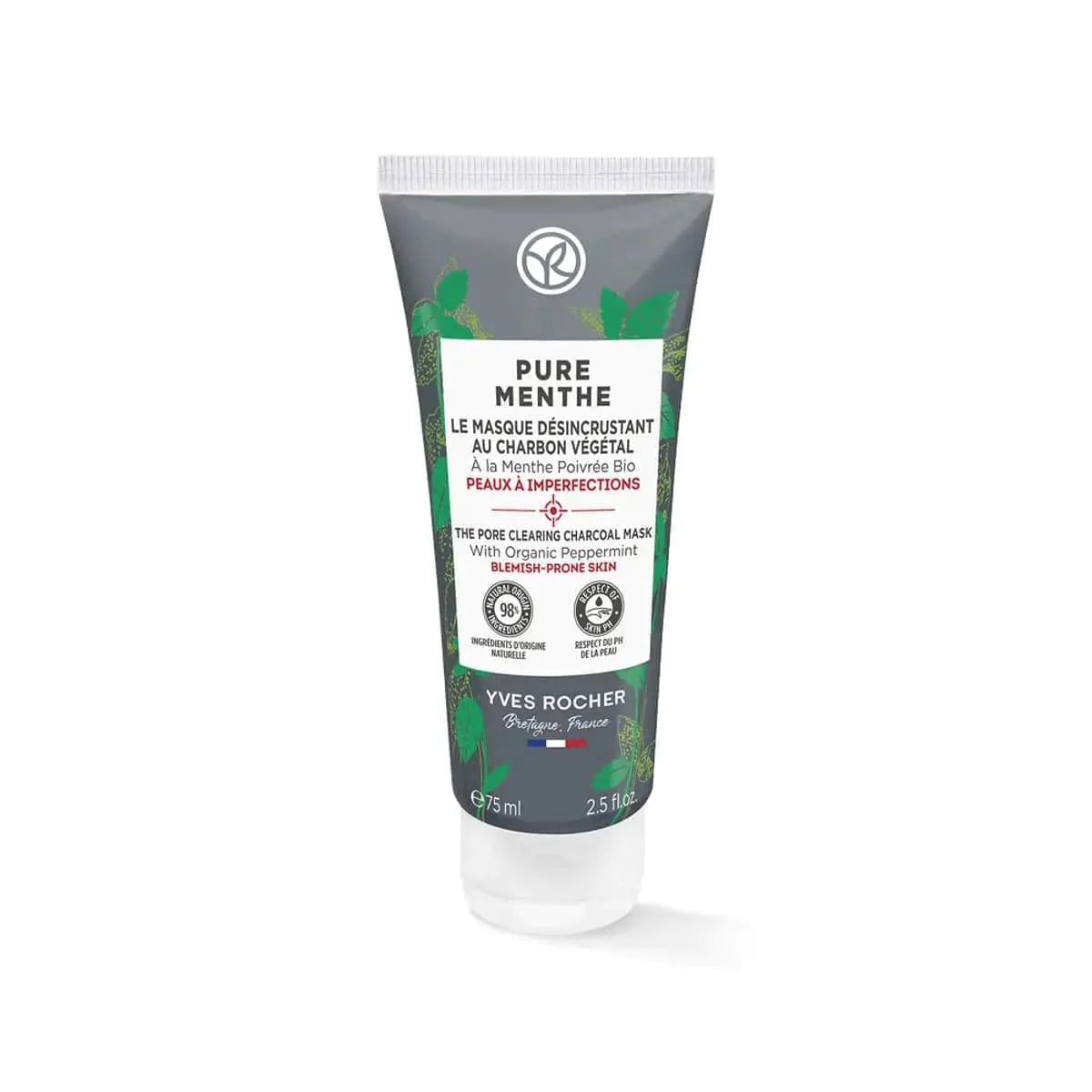 Yves Rocher Pure Menthe Masque Anti-Points Noirs au Charbon 75 ml