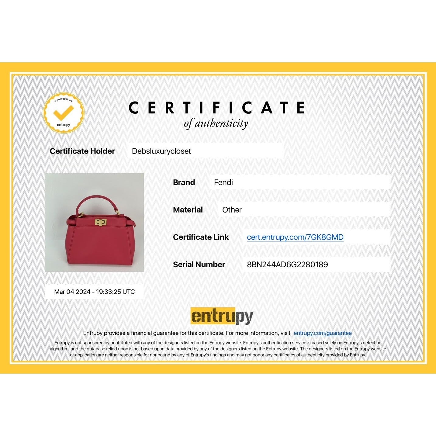 Sac à main Fendi Mini Peekaboo en cuir rose