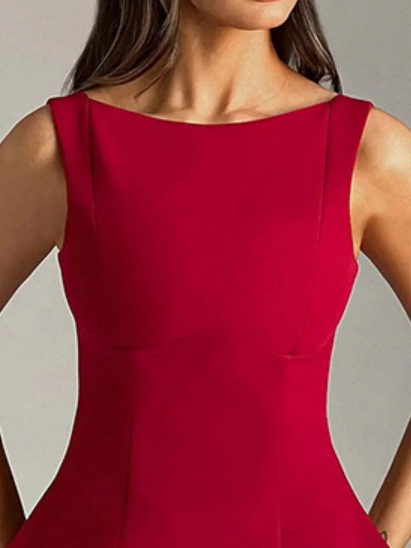 Round Neck Sleeveless Mini Dress