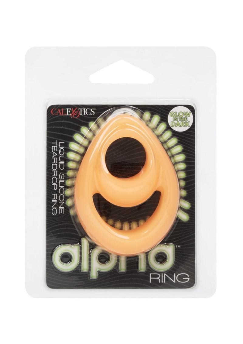Alpha Glow in the Dark Liquid Silicone Teardrop Dual Ring