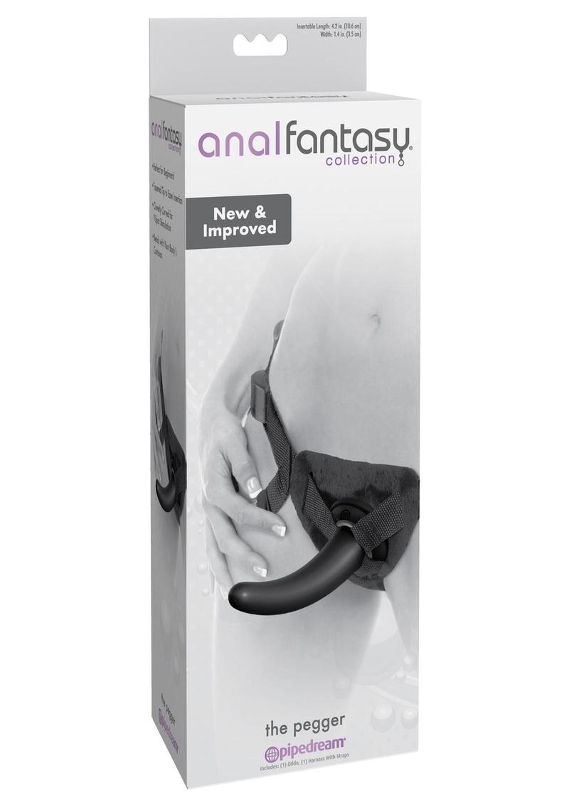 Anal Fantasy Collection The Pegger Black Silicone Strap-On Dildo