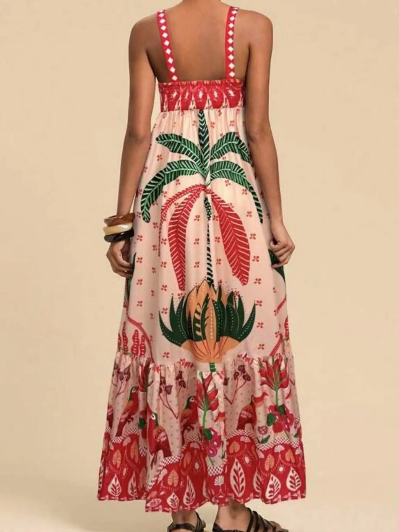 Tropical Print Maxi Cami Dress
