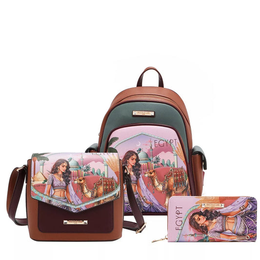 Nicole Lee USA Queen Cleopatra 3 Piece Bag Set Wallet