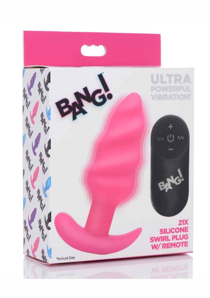 BANG 21X Silicone Swirl Vibrating Butt Plug