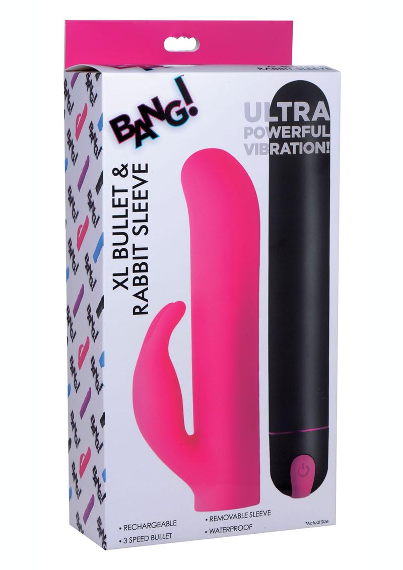 Bang! Rechargeable XL Bullet and Rabbit Sleeve