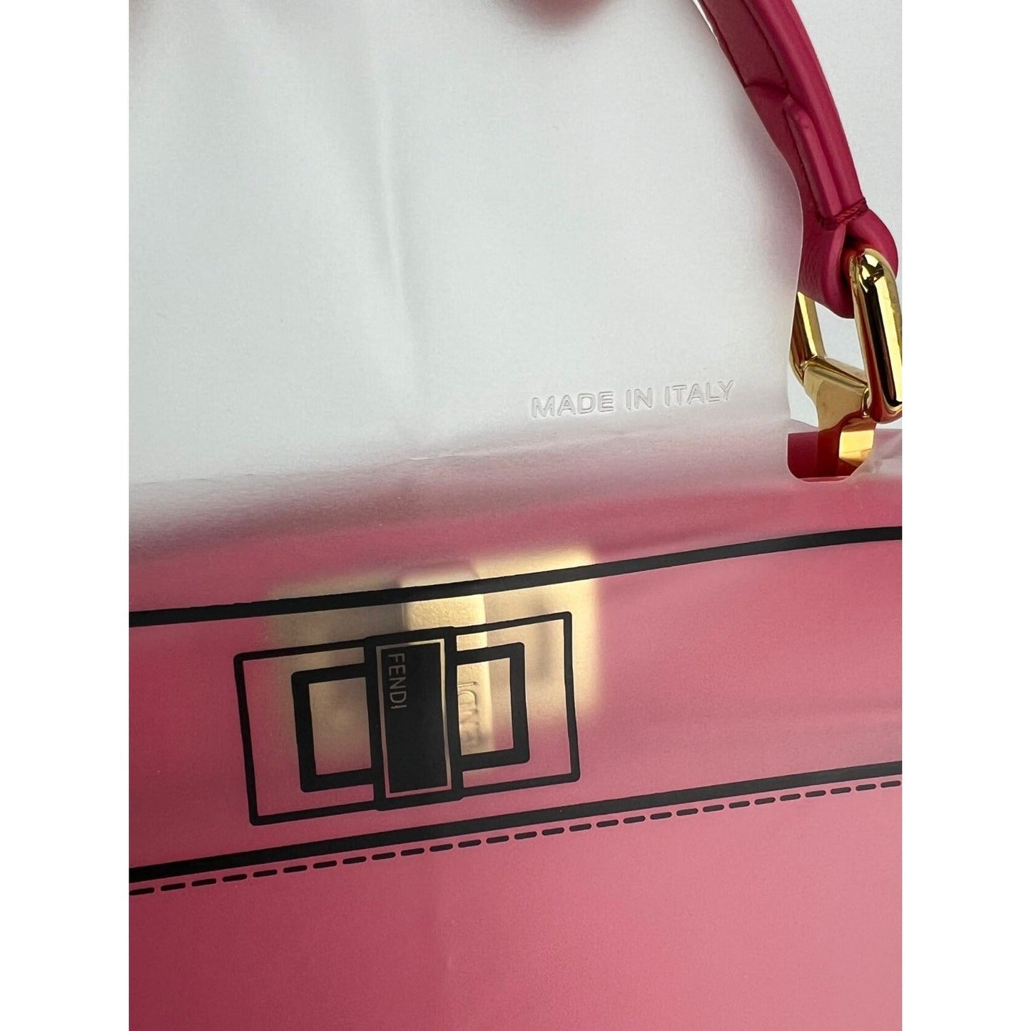 Sac à main Fendi Mini Peekaboo en cuir rose