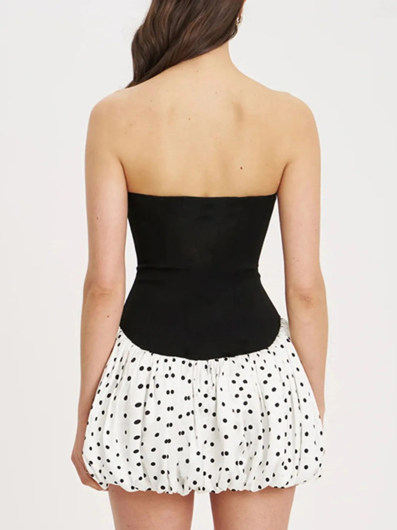 Sweetheart Neck Polka Dot Tube Mini Dress