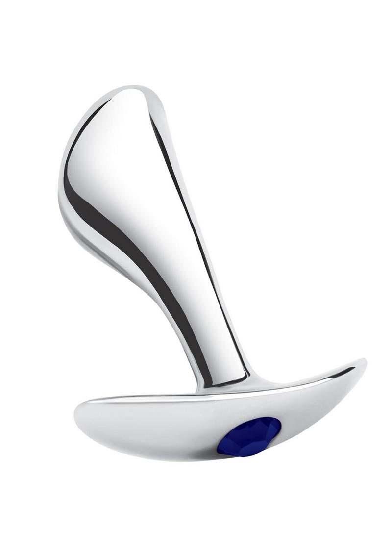 Blue Line Bling Prostate Massager Plug With Jeweled Base