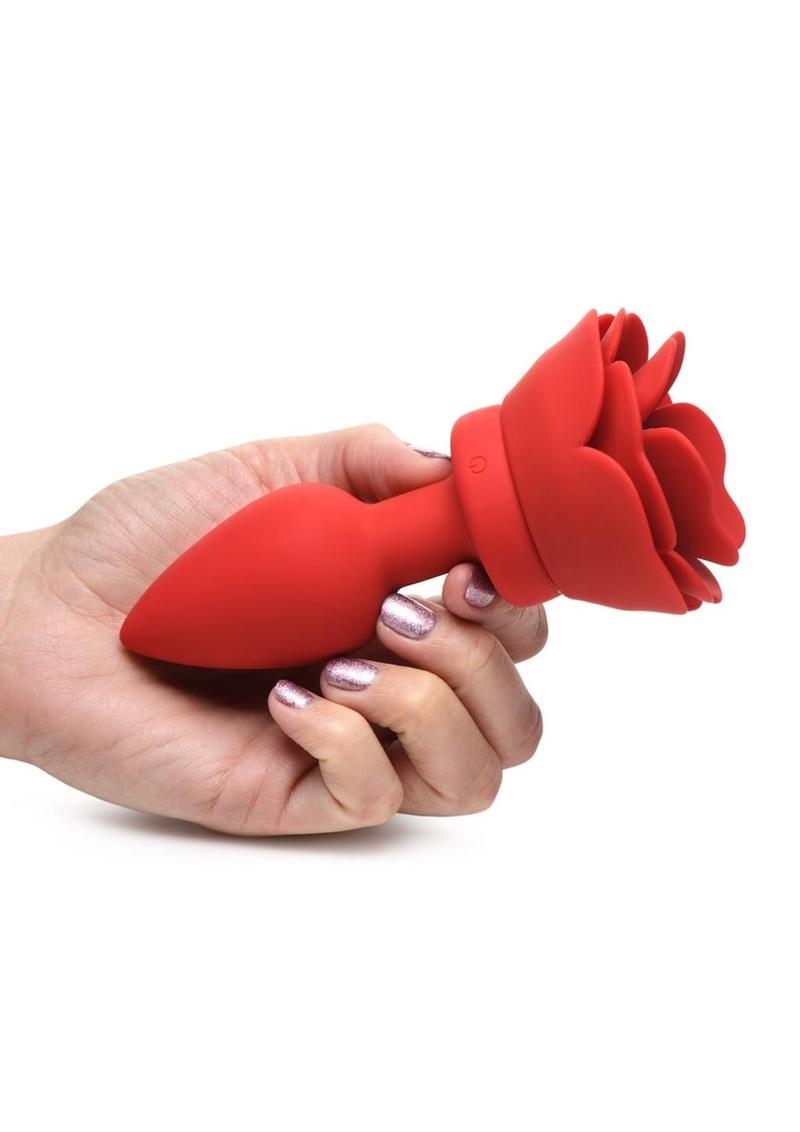 Booty Sparks Rechargeable Silicone Vibrating Rose Anal Plug