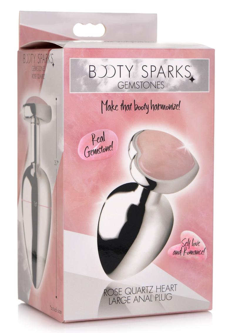 Booty Sparks Gemstones Rose Quartz Heart Small Anal Plug