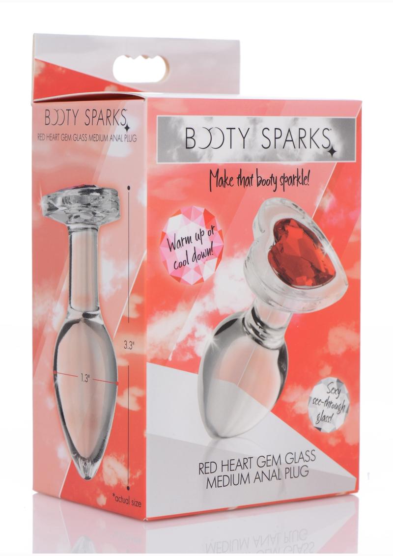 Booty Sparks Anal Plug Red Heart Gem Glass