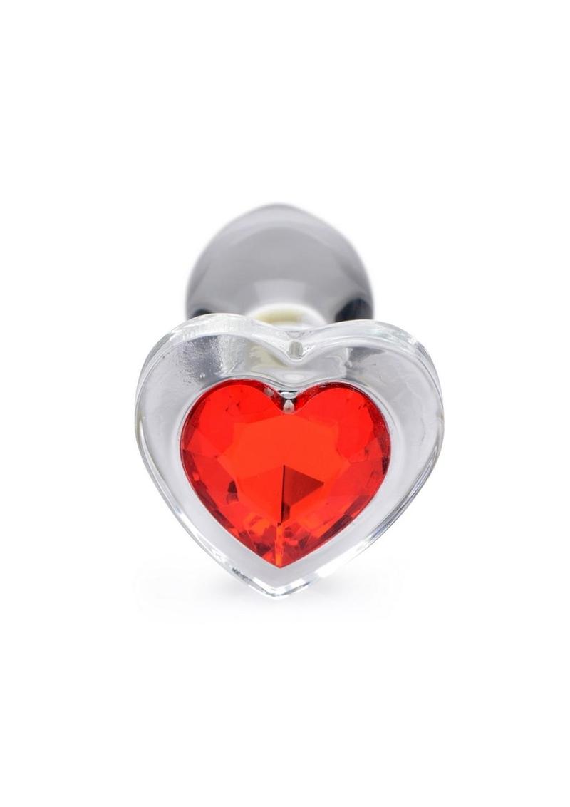 Booty Sparks Anal Plug Red Heart Gem Glass