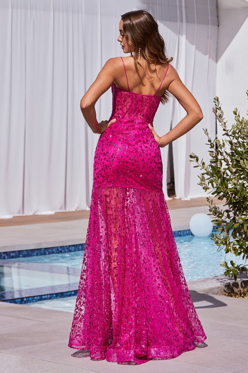 Robe ajustée imprimée à paillettes 