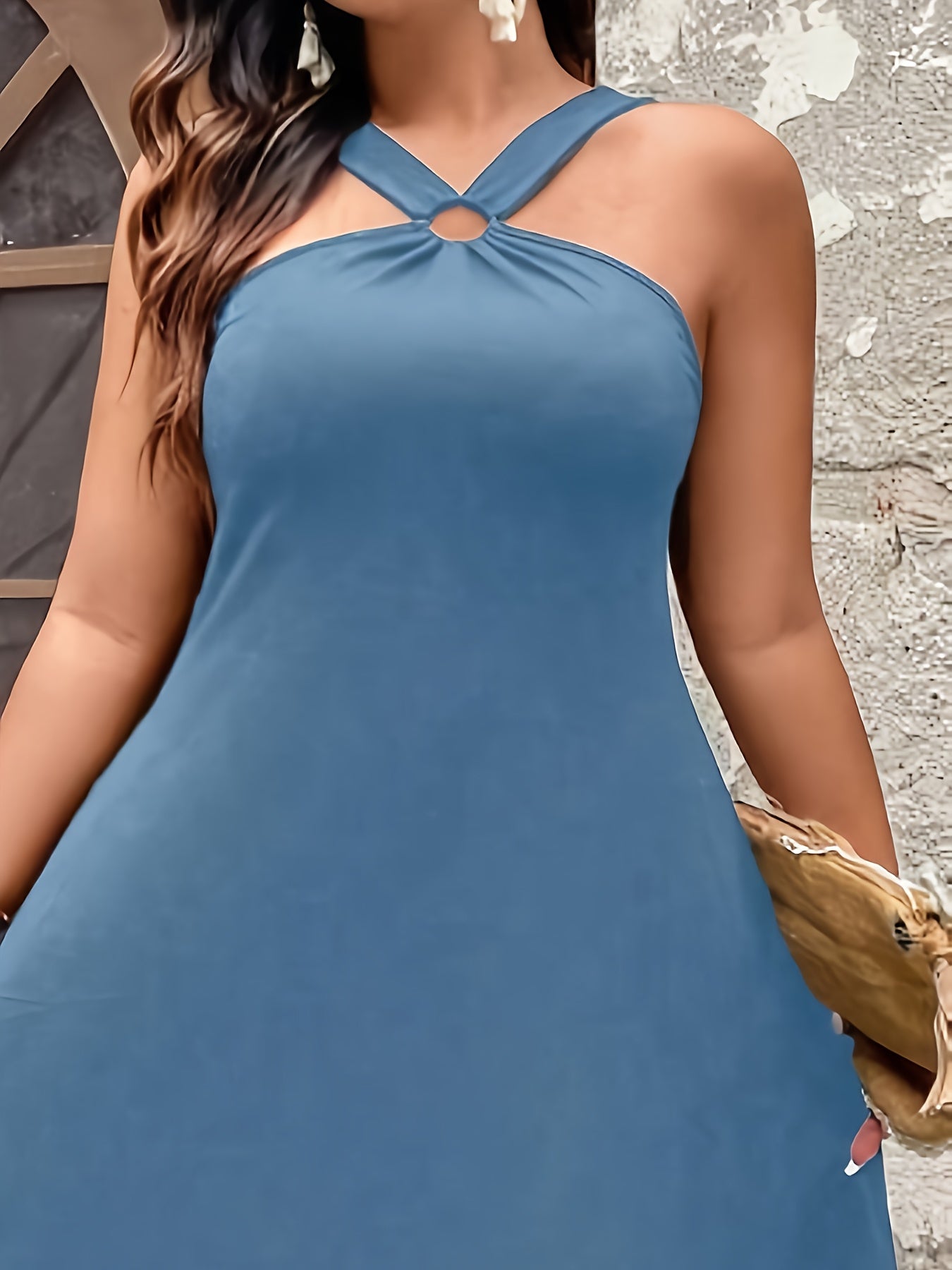 Effortless Style Knit Plus Size Halter Dress