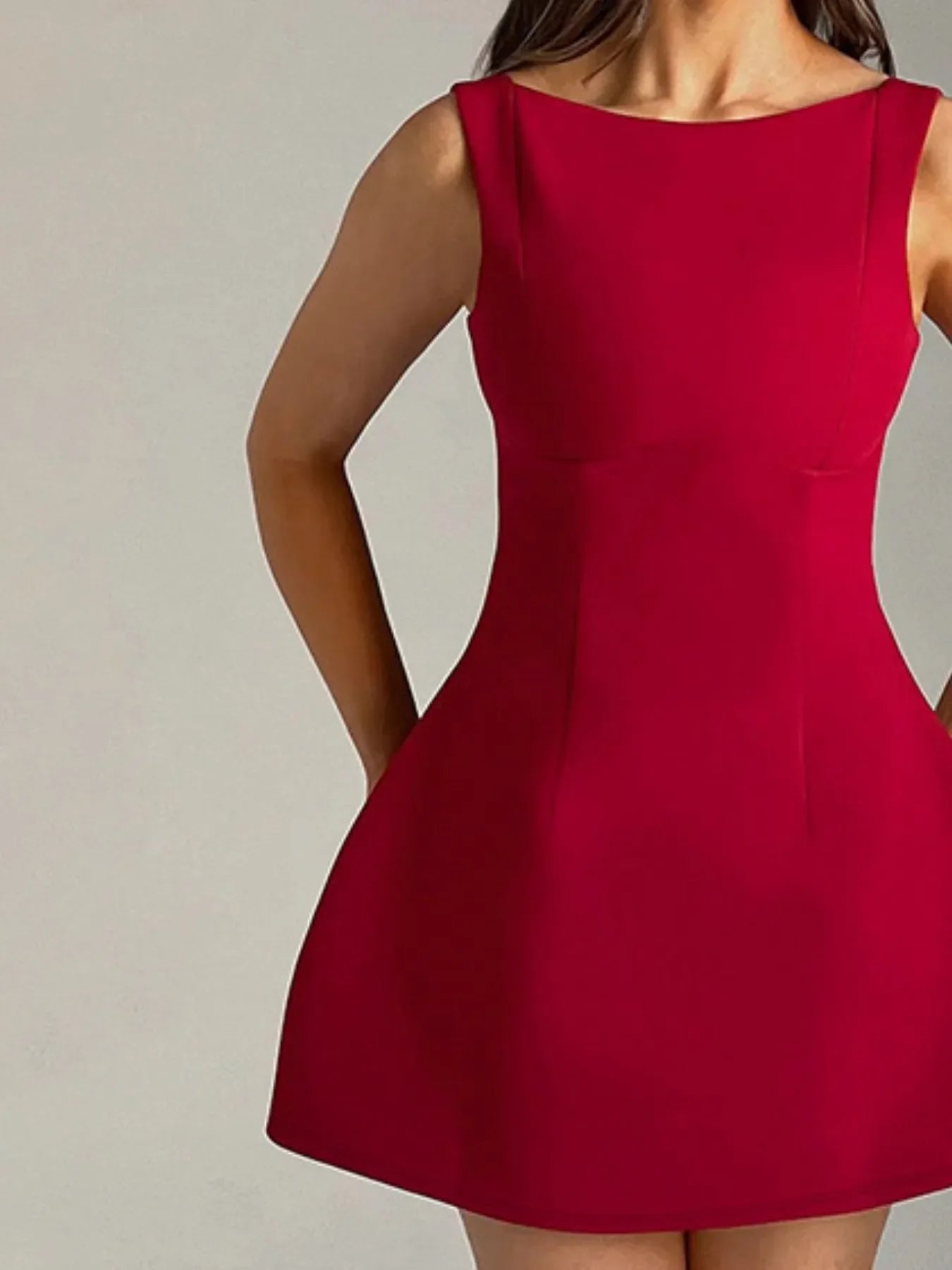 Round Neck Sleeveless Mini Dress