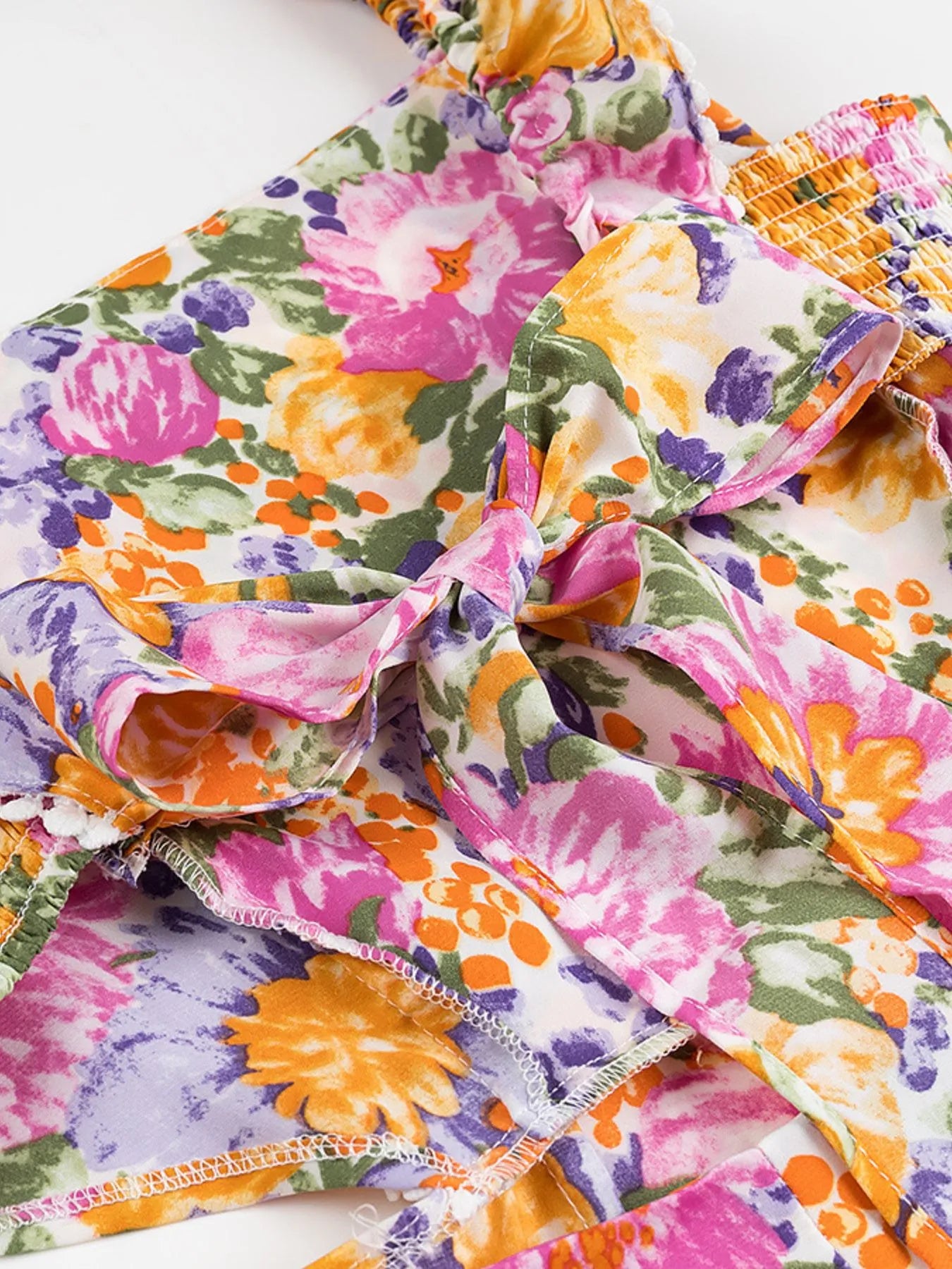 Floral Print Ruffled Hem Dress
