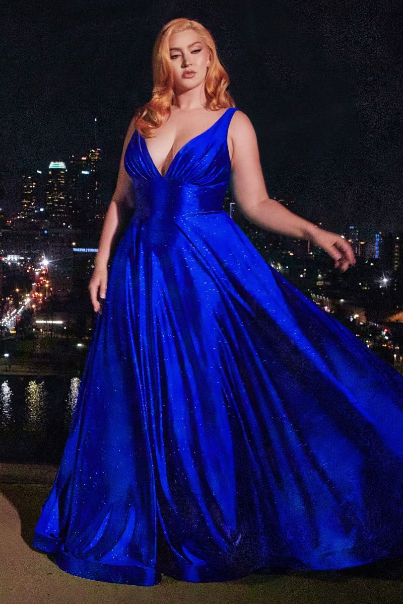 Robe trapèze en satin pailleté 