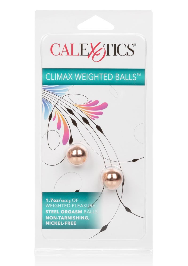 CalExotics Climax Weighted Rose Gold Steel Orgasm Kegel Balls