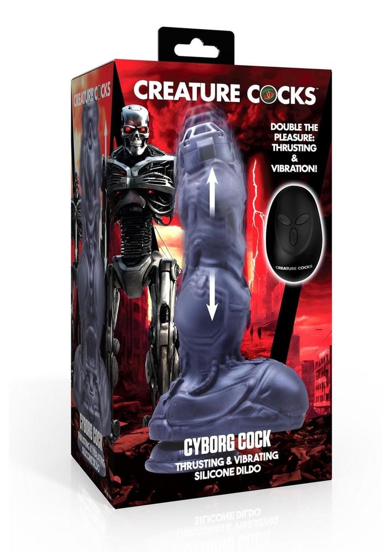Creature Cocks Cyborg Cock Thrusting And Vibrating Silicone Dildo