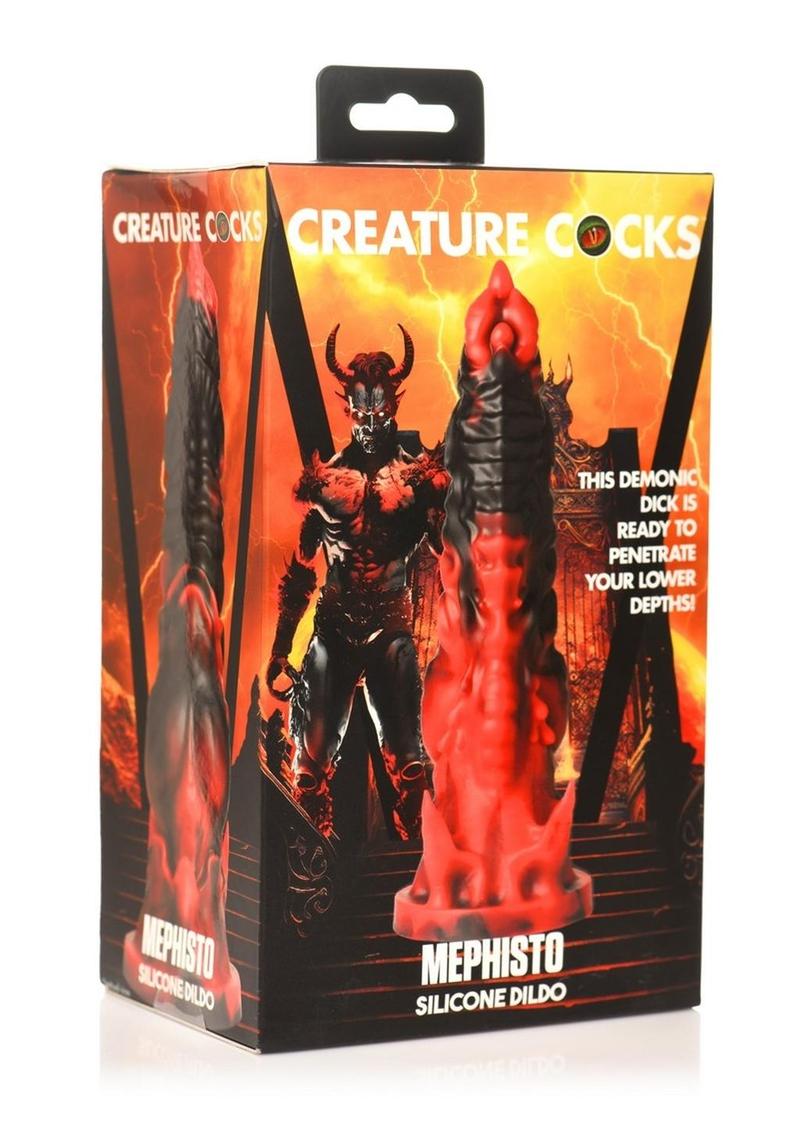 Creature Cocks Mephisto Silicone Dildo Demonic Red And Black Design