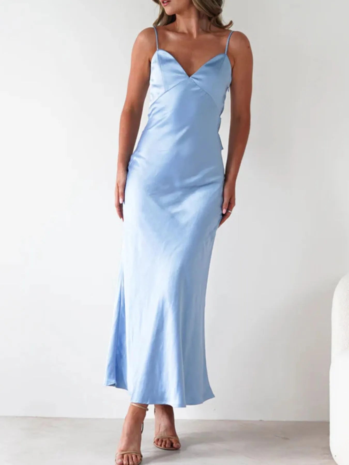 Satin Backless Cami Dress
