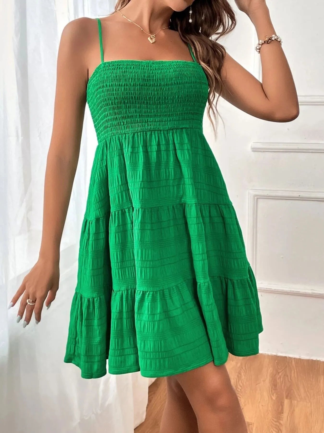 Smocked Tiered Cami Dress