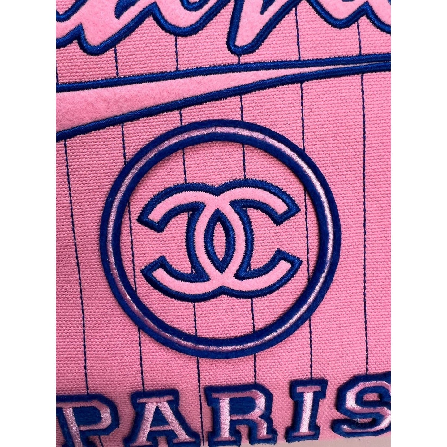Chanel Canvas Calfskin Striped Medium Deauville Pink Tote