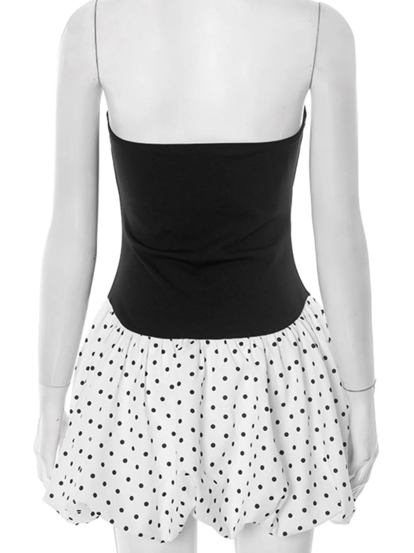 Sweetheart Neck Polka Dot Tube Mini Dress