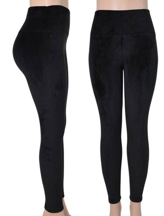 VICTORIA VELVET SOFT STRETCH WIDE WAIST TRIM LEGGINGS