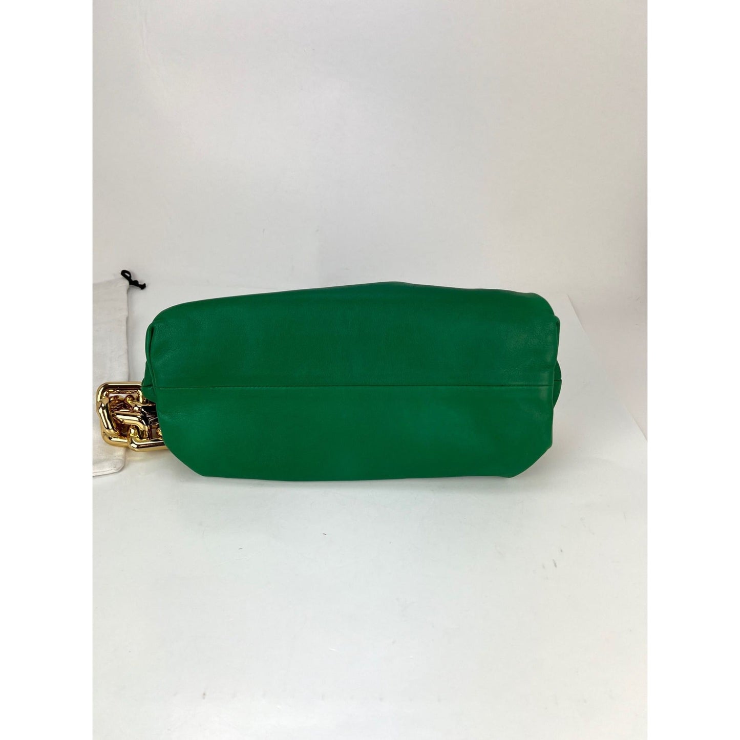 Bottega Veneta Green Chain Leather Pouch Bag  Clutch