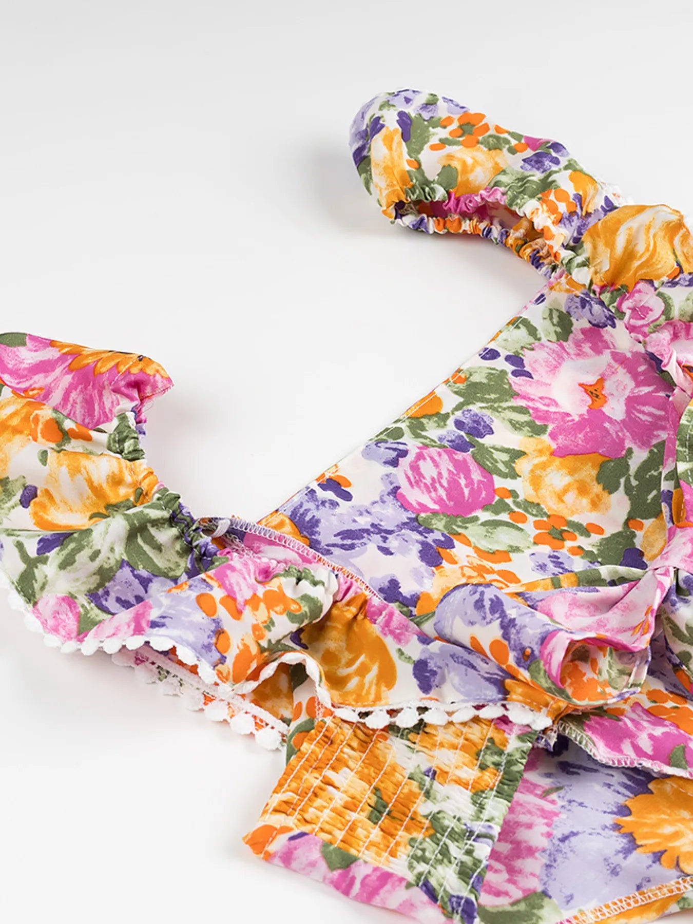 Floral Print Ruffled Hem Dress
