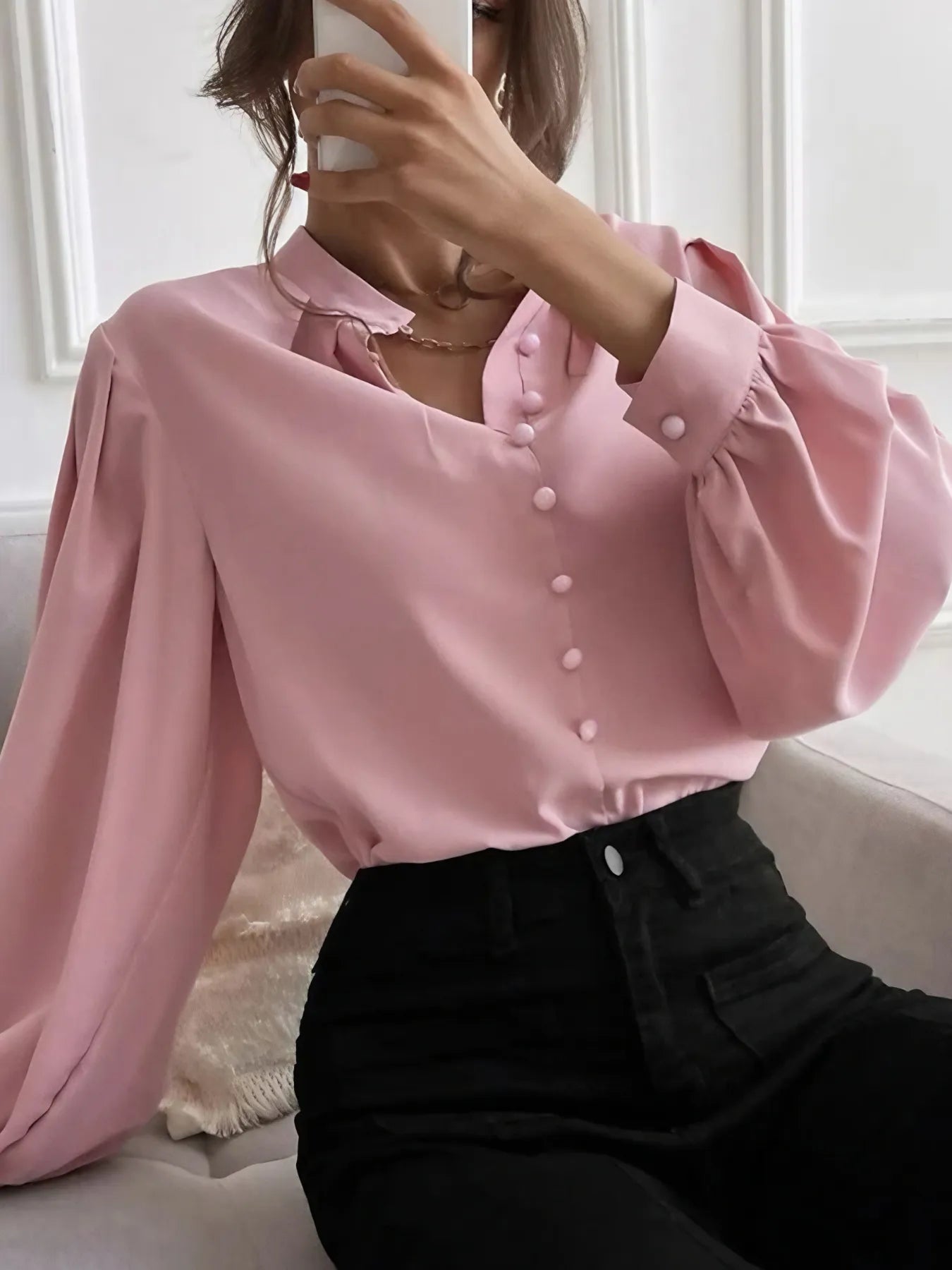 Button Up Long Sleeve Shirt 100 Percent Polyester Durable