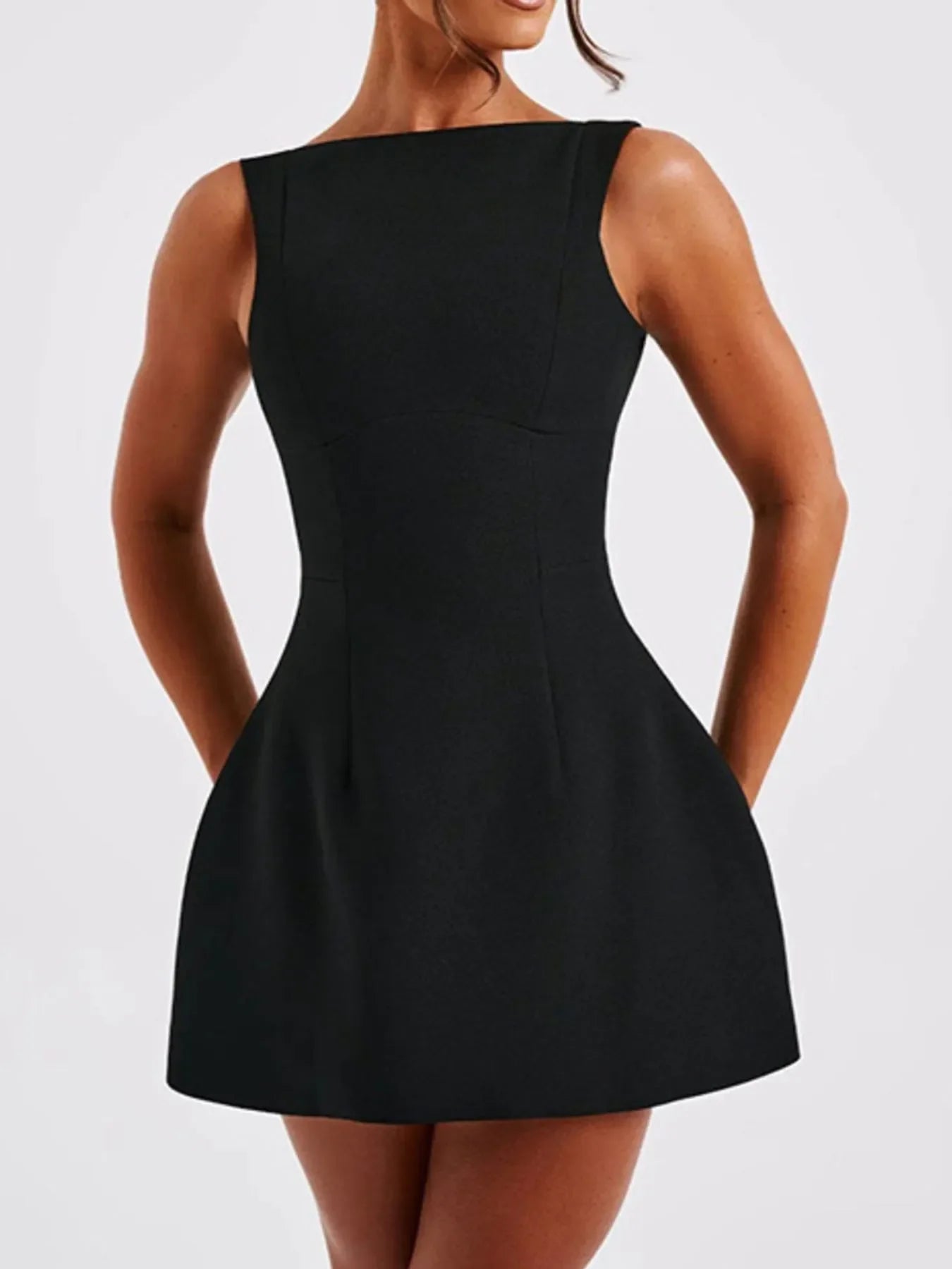 Round Neck Sleeveless Mini Dress