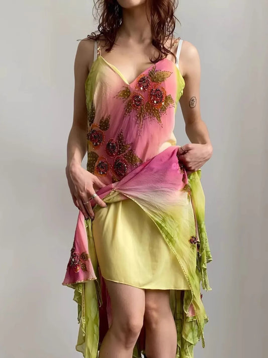 Sequin Asymmetrical Cami Dress