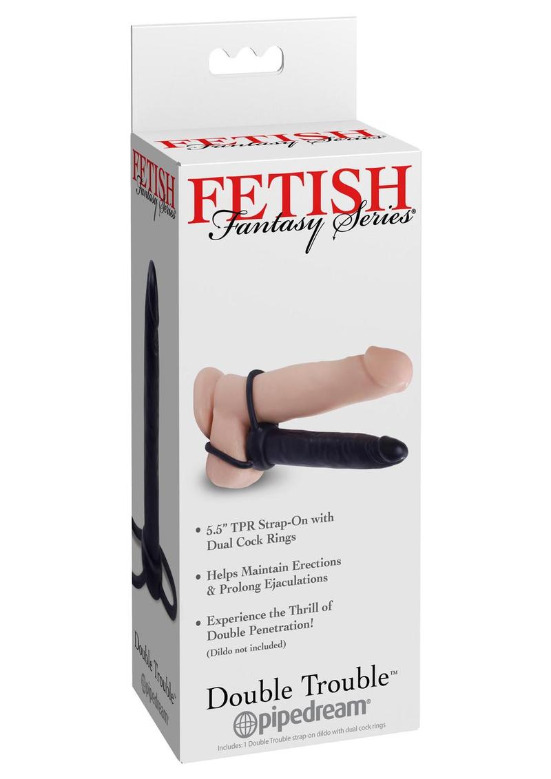 Fetish Fantasy Series Double Trouble Strap-On with Dual Cock Rings