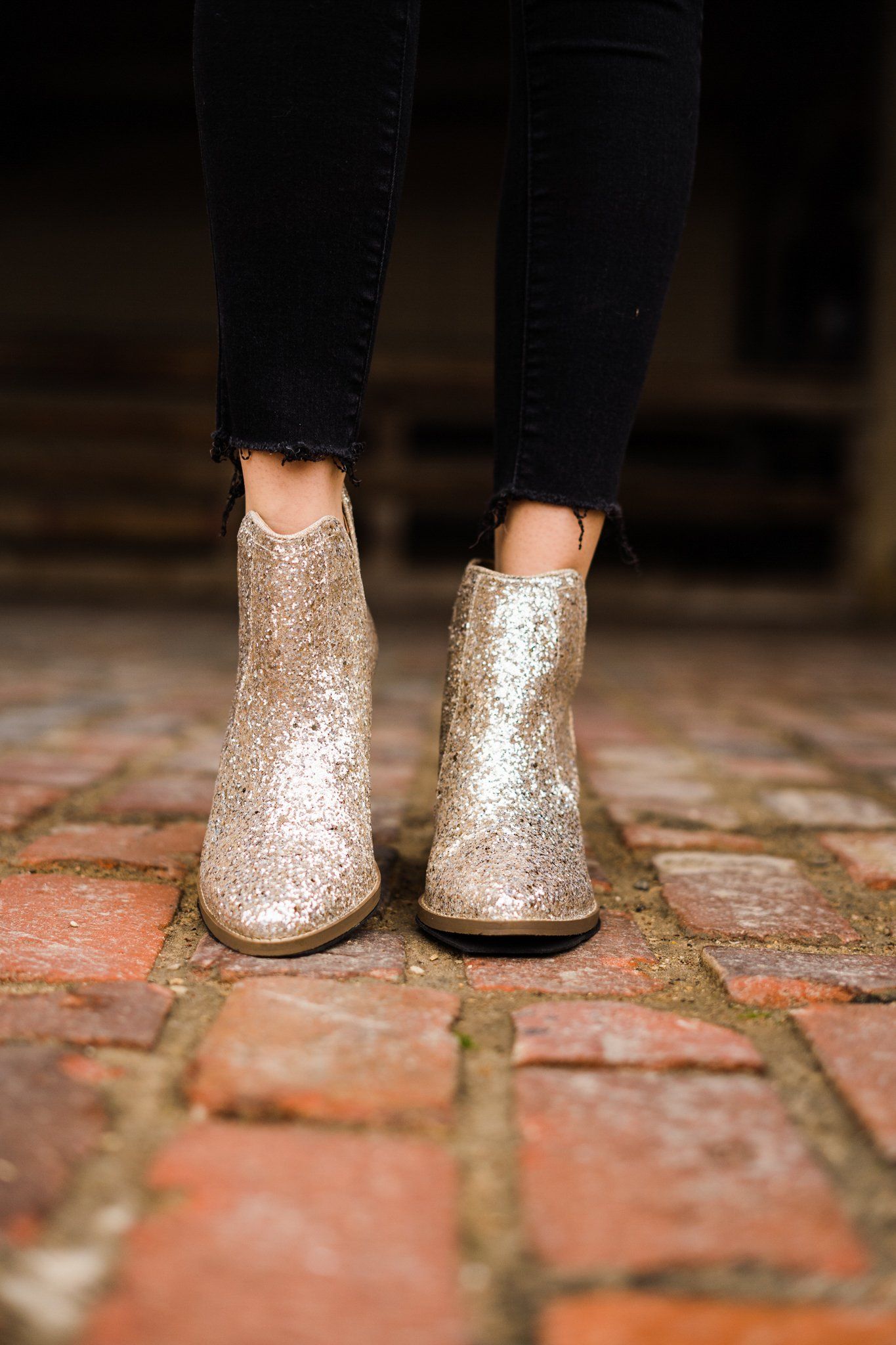 Bottines à paillettes Fiera en or