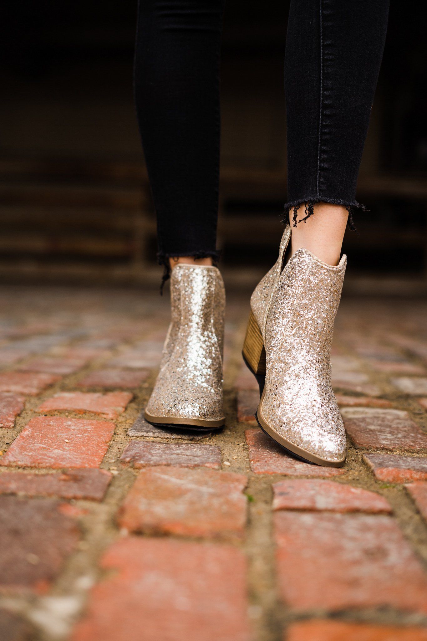 Bottines à paillettes Fiera en or