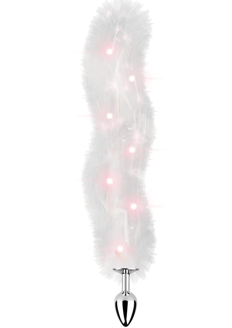 Light Up Foxy Tail Silicone Butt Plug Fluffy Tail