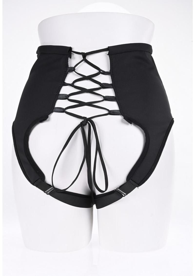 Sportsheets High Waisted Corset Strap On - Black