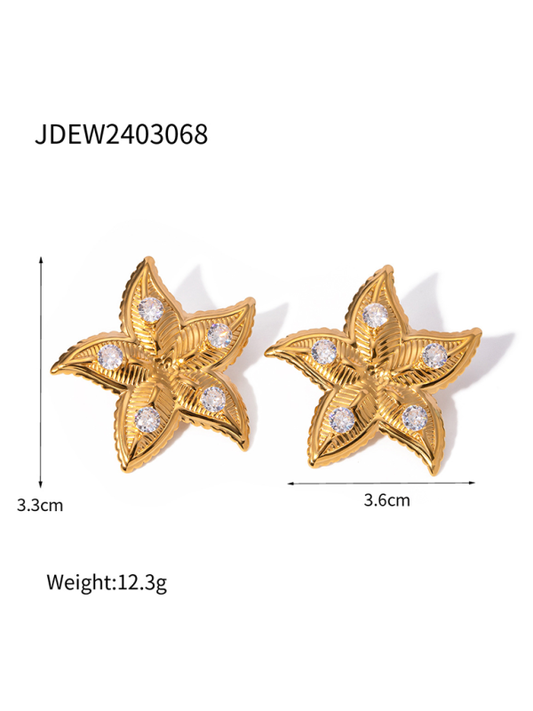 Modern beach style ocean starfish earrings