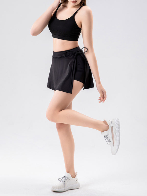 Jupe-short de tennis athlétique pour femme - Séchage rapide avec fentes latérales