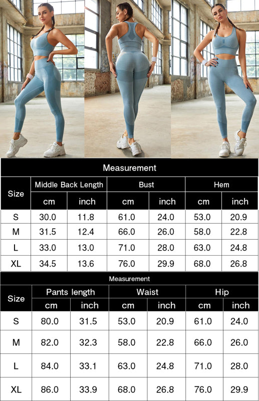 Ensemble de sport en maille sans coutures pour femme - Soutien-gorge et leggings de sport à séchage rapide