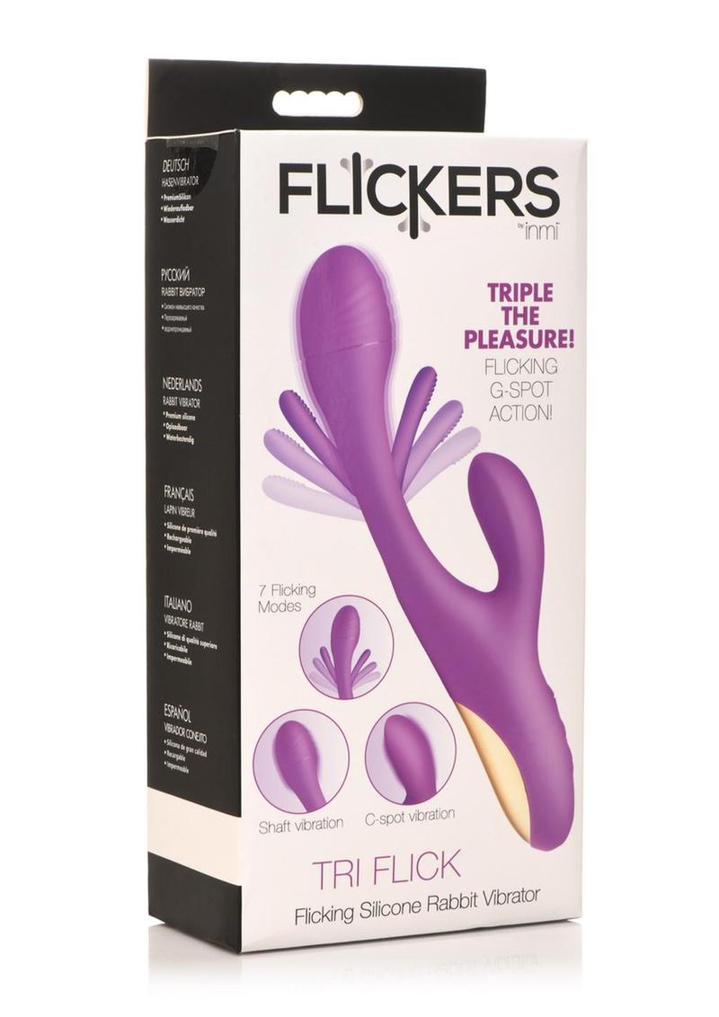 Inmi Tri Flick Flicking Rechargeable Silicone Rabbit Vibrator