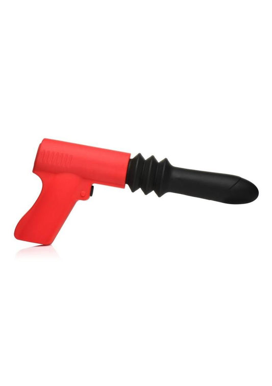 Master Series Pistol Pounder Thrusting & Vibrating Silicone Dildo