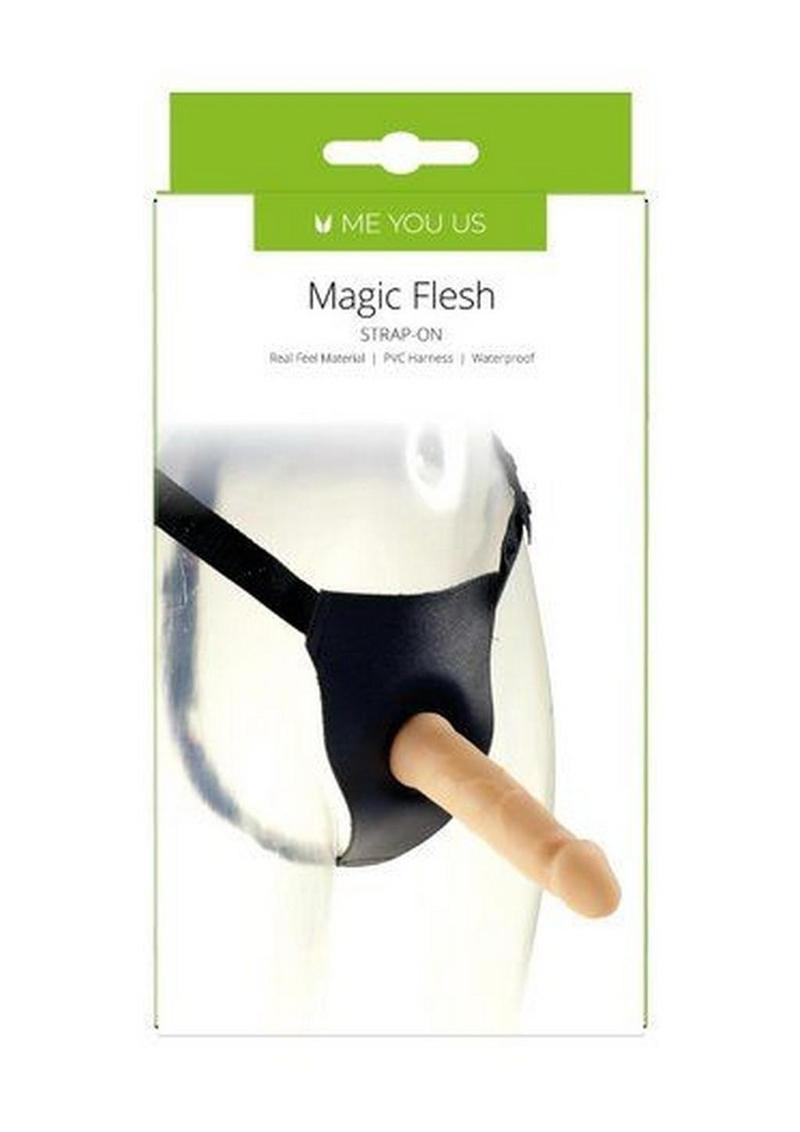 Me You Us Magic Flesh Strap-On Dildo with Adjustable PVC Harness