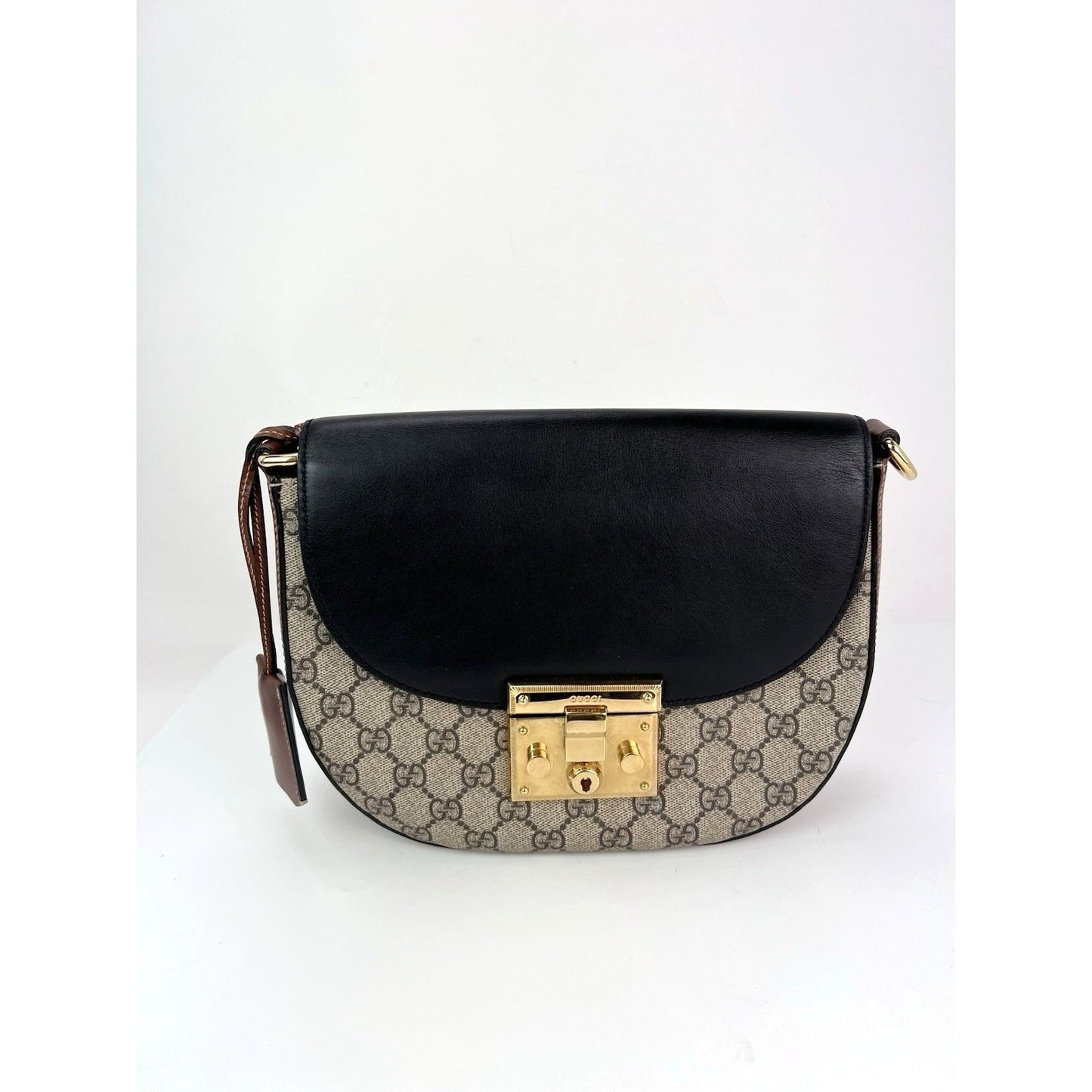 Sac bandoulière Gucci GG Supreme Web Padlock noir