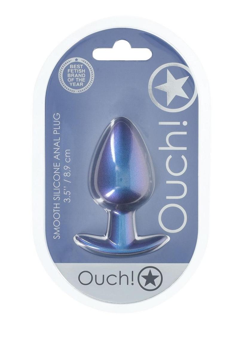 Ouch! Smooth Silicone Anal Plug Large Metallic