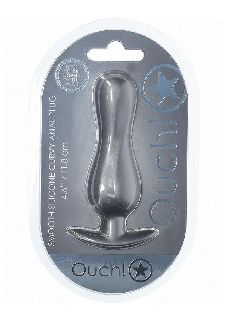 Ouch! Curvy Smooth Silicone Anal Plug – Gunmetal